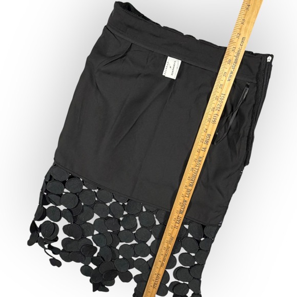 Commense Black Circle Applique Laser Cut Midi Skirt Whimsigoth Womens M Modern - Picture 7 of 12
